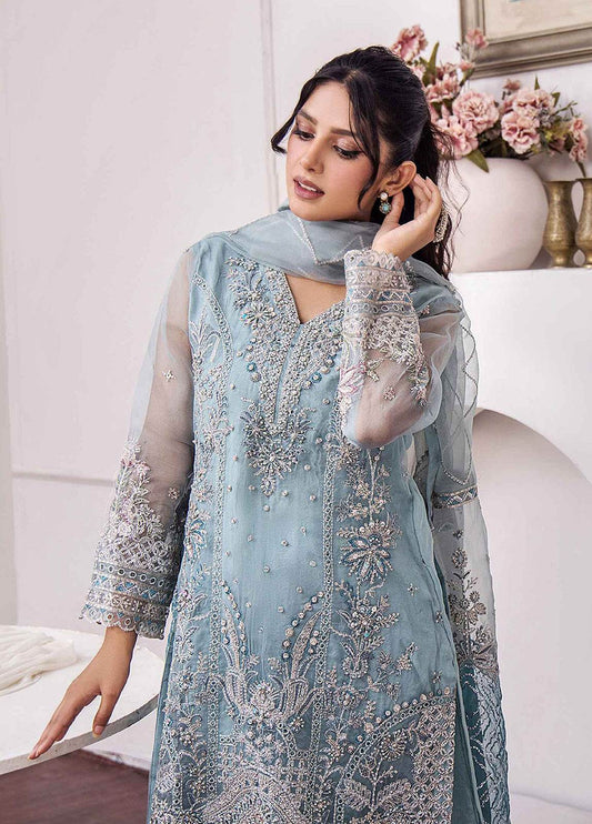 ZA Clothes Gulshan Embroidered Organza Ready to wear 3pcs - Jotey