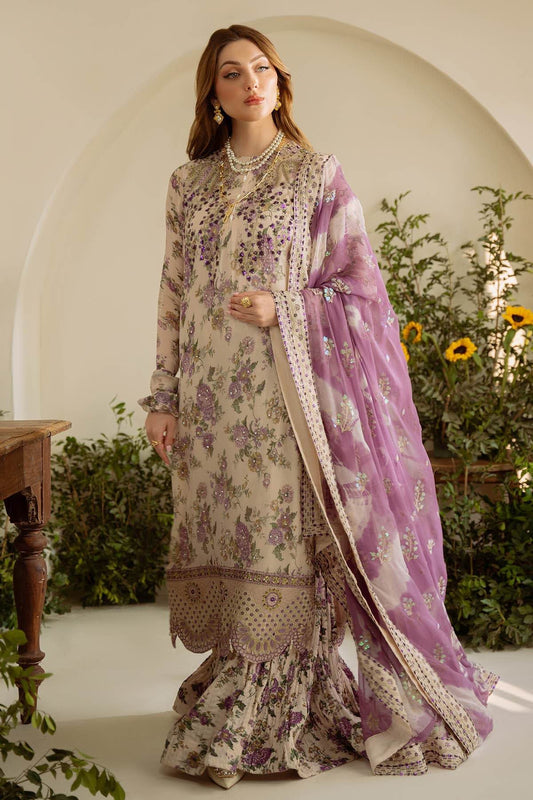 Amaya By Nureh Embroidered Luxury Chiffon Unstitched 3pcs - Jotey