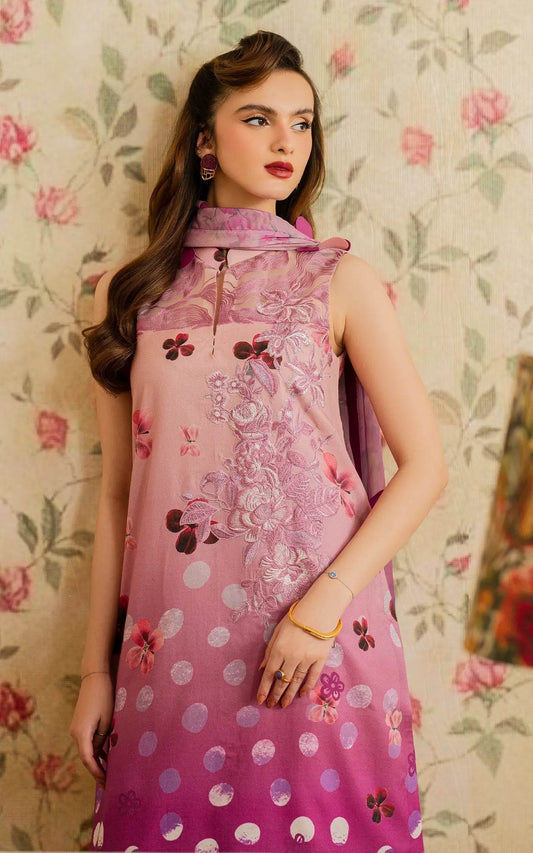 Meraki By Asifa And Nabeel Vol-01 Embroidered Lawn Unstitched 3pcs - Jotey