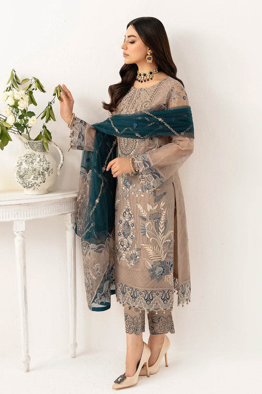 Minhal By Ramsha Chiffon Vol-11 Semi-Stitched 3pcs - Jotey