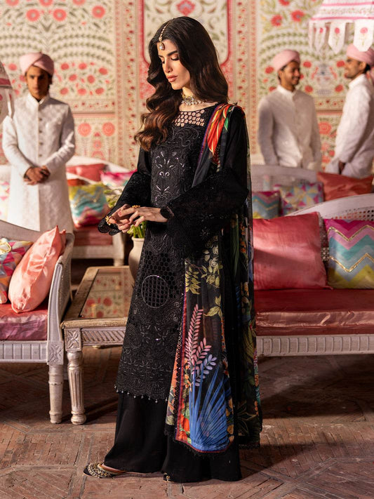 Husn Jahan By Mahnur Embroidered Luxury Lawn Unstitched 3pcs - Jotey