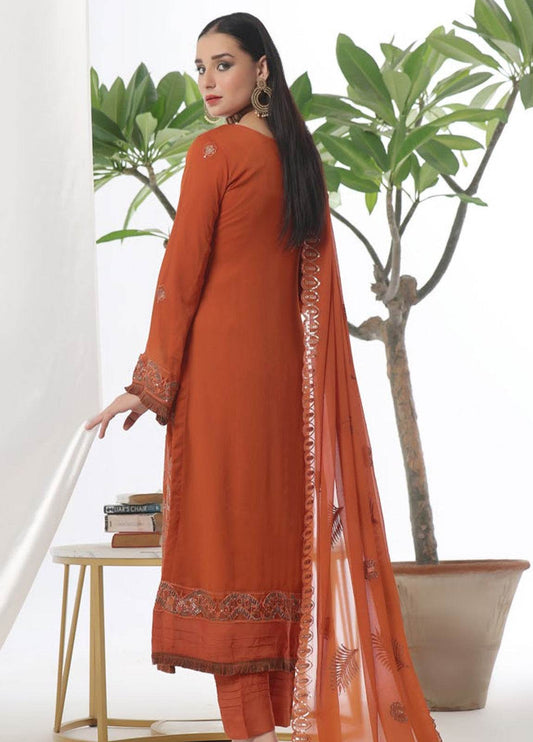 Chandni Raatein By Bin Khalid Embroidered Chiffon Unstitched 3pcs - Jotey