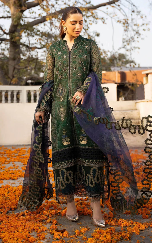 Eid Festive By Asifa And Nabeel Vol-01 Embroidered Zari Net Unstitched 3pcs - Jotey