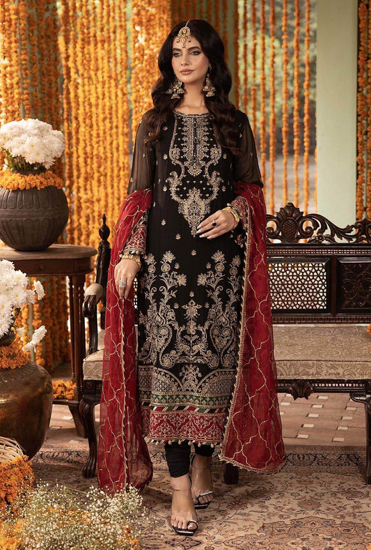 Rang-E-Mehfil Festive Unstitched Chiffon 3pcs - Jotey