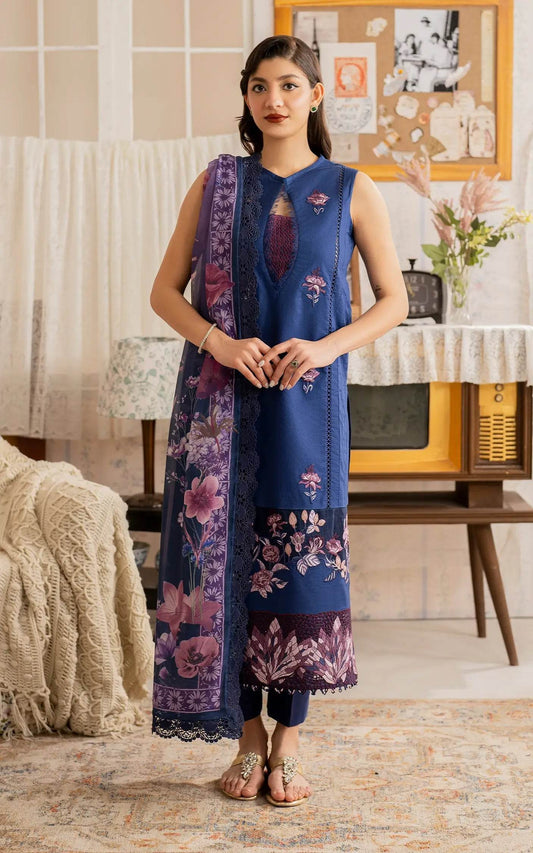 Meraki By Asifa And Nabeel Vol-01 Embroidered Lawn Unstitched 3pcs - Jotey