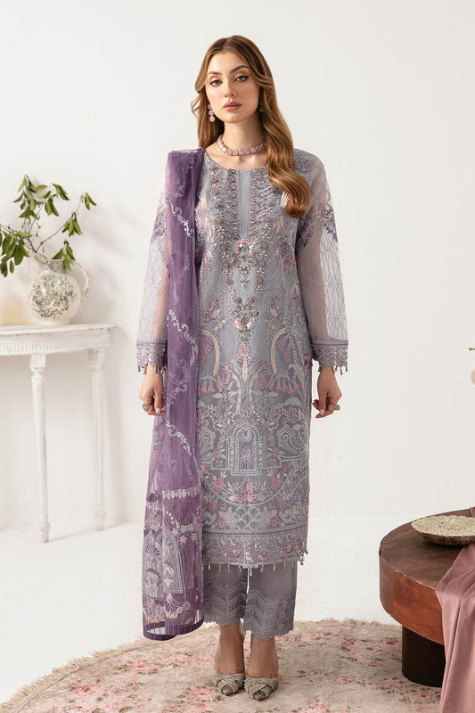 Minhal By Ramsha Chiffon Vol-11 Semi-Stitched 3pcs - Jotey