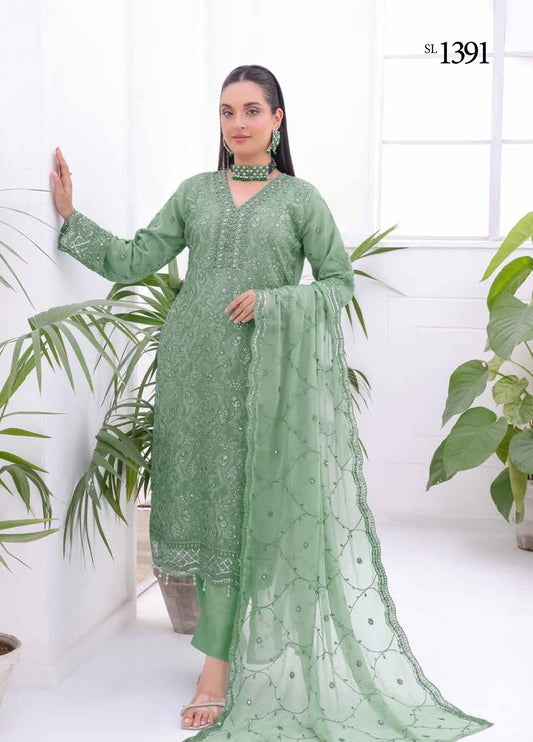 Breeze By Bin Hameed Luxury Embroidered Chiffon Unstitched 3Pcs