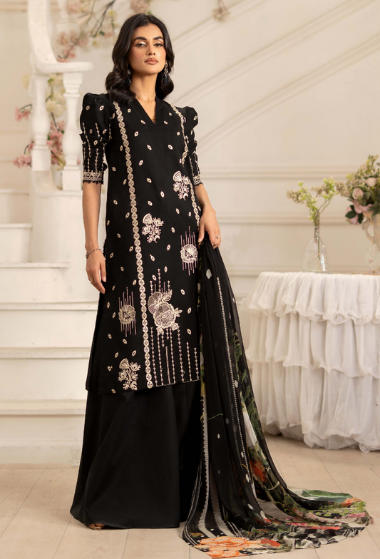 Inara By Humdum Embroidered Lawn'25 Unstitched 3pcs