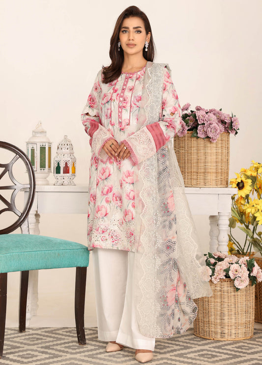 Nawal By Johra Chikankari Printed Lawn Unstitched 3Pcs