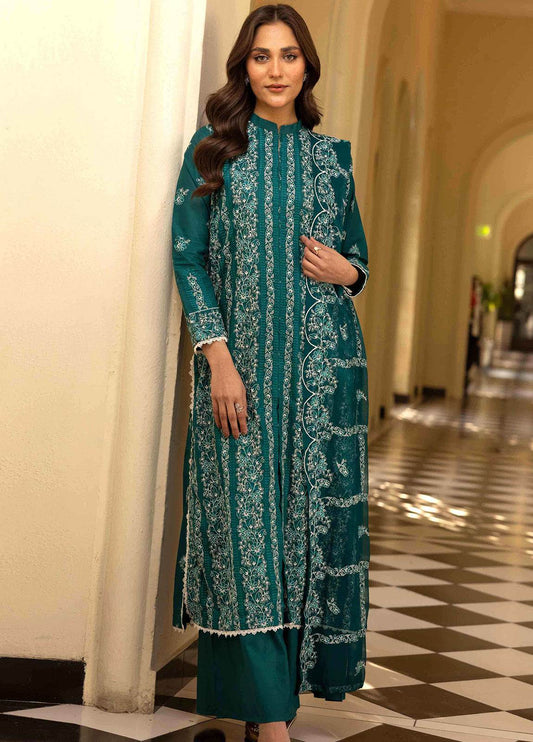 Khoobsurat Lawnkari Embroidered Lawn Unstitched 3pcs - Jotey