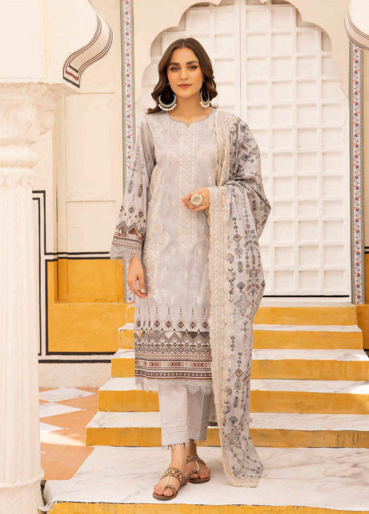 Almaas By Johra Embroidered & Printed Lawn Unstitched 3Pcs - Jotey