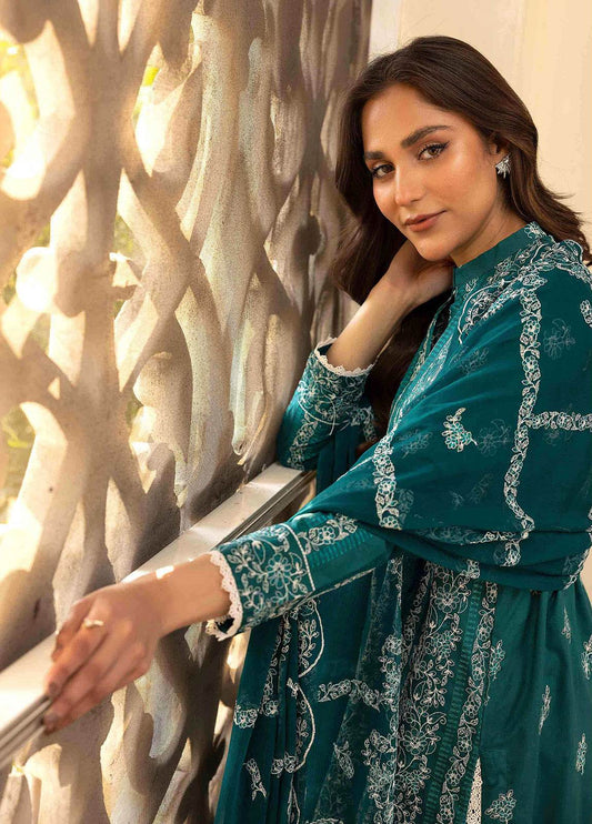 Khoobsurat Lawnkari Embroidered Lawn Unstitched 3pcs - Jotey