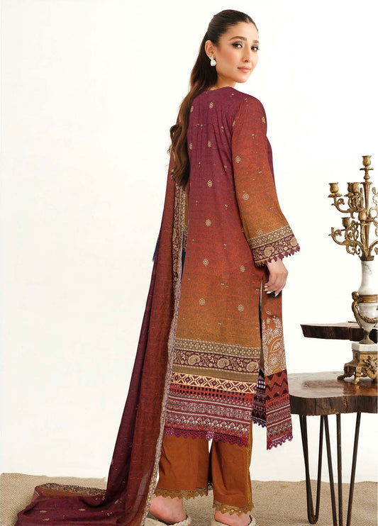 Roshna By Johra Embroidered Printed Lawn Unstitched 3Pcs