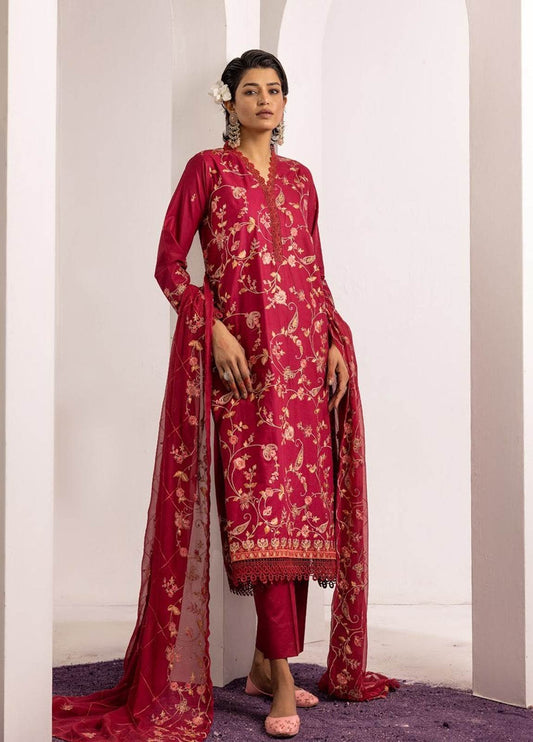 Gul-E-Bahaar By Khoobsurat Embroidered Lawn Unstitched 3pcs - Jotey