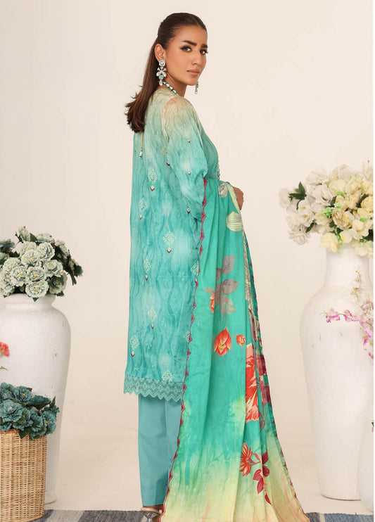 Inshal by Johra Chikankari + Printed Lawn Unstitched 3Pcs