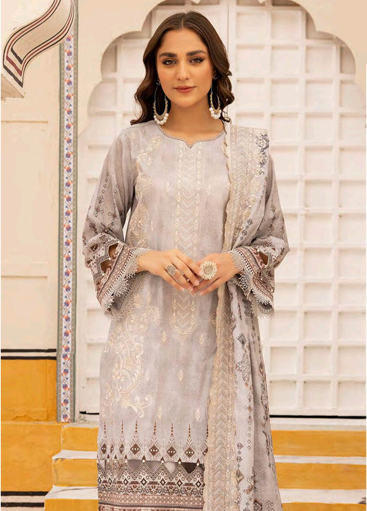 Almaas By Johra Embroidered & Printed Lawn Unstitched 3Pcs - Jotey