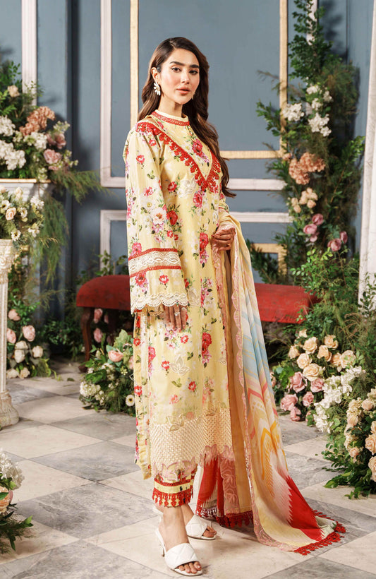Printkari By Alzohaib Cutwork Embroidered Unstitched 3pcs - Jotey