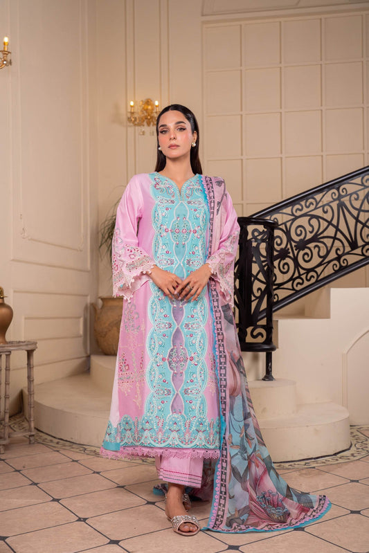 Atiya Irfan Preet Vol-02 Embroidered Unstitched Lawn 3pcs - Jotey