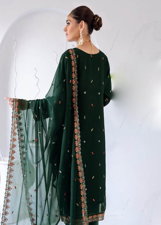 Zahikah By Bin Hameed Luxury Embroidered Chiffon Untitched 3pcs - Jotey