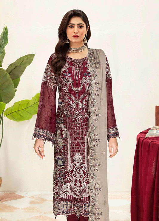 Sangeet By Ramsha Chiffon Unstitched 3pcs - Jotey