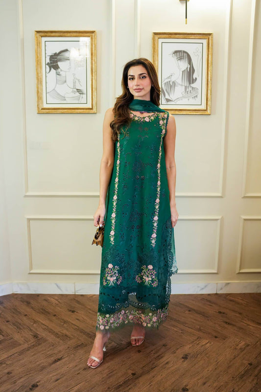 Noor By Saadia Asad Eid Luxury Handwork Laserkari'25 Unstitched 3pcs - Jotey