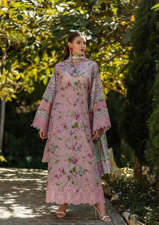 Elaf Print Chikankari Unstitched Lawn 3pcs - Jotey