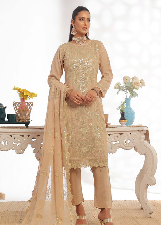 Darshan By Bin Hameed Luxury Embroidered Chiffon Semi-Stitched 3 Piece