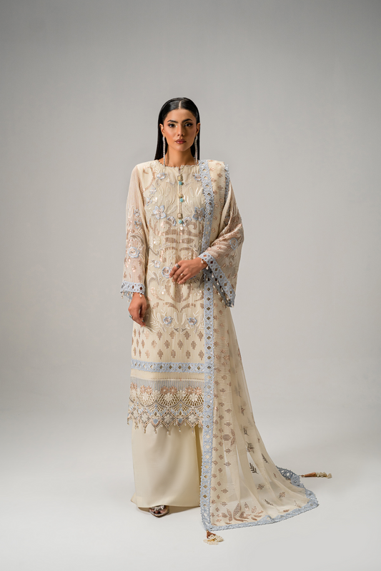 Zebtan Aura Vol-01 Embroidered Chiffon Unstitched 3pcs