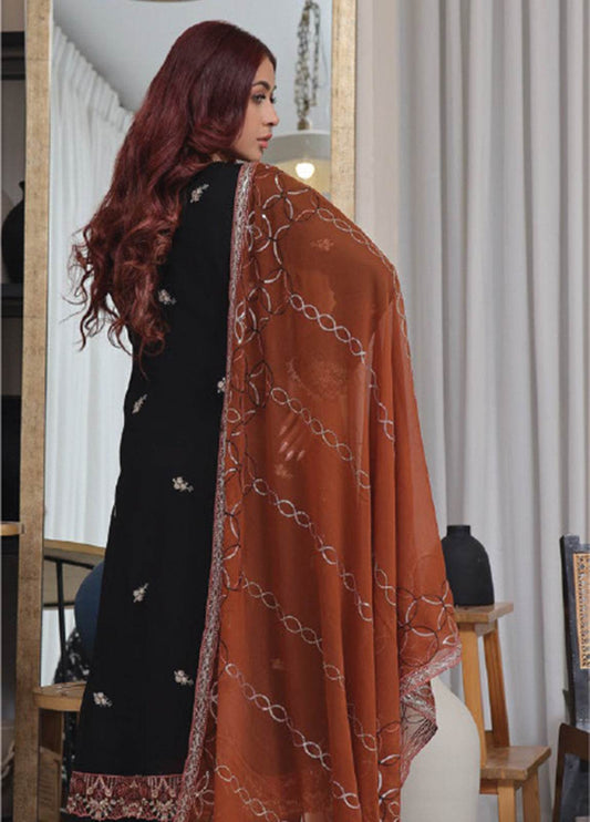 Nisha Embroidered Chiffon Semi-Stitched 3pcs - Jotey