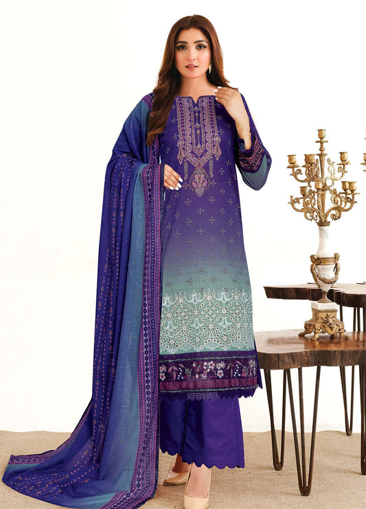 Roshna By Johra Embroidered Printed Lawn Unstitched 3Pcs