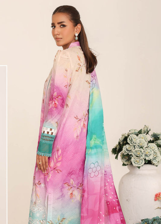 Inshal by Johra Chikankari + Printed Lawn Unstitched 3Pcs