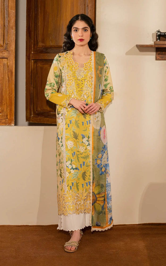 Meraki By Asifa And Nabeel Vol-01 Embroidered Lawn Unstitched 3pcs - Jotey