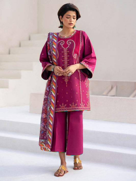 Bin Ilyas Summer Edit'25 Embroidered Lawn Unstitched 3pcs - Jotey
