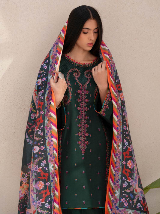 Bin Ilyas Summer Edit'25 Embroidered Lawn Unstitched 3pcs - Jotey