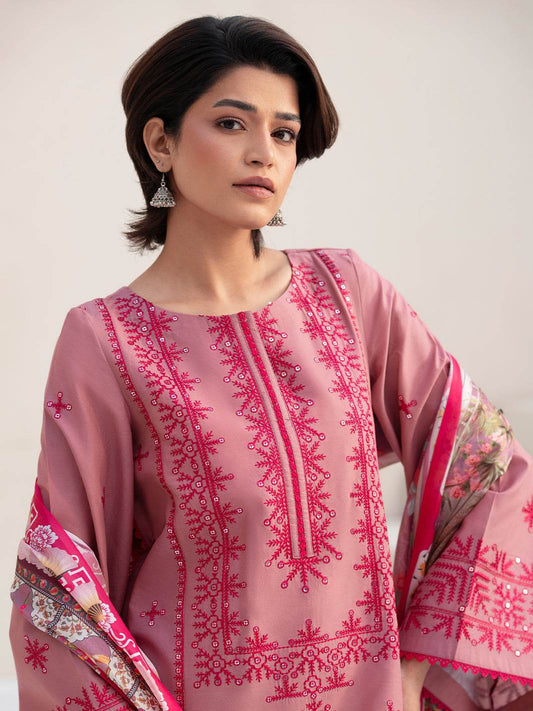 Bin Ilyas Summer Edit'25 Embroidered Lawn Unstitched 3pcs - Jotey