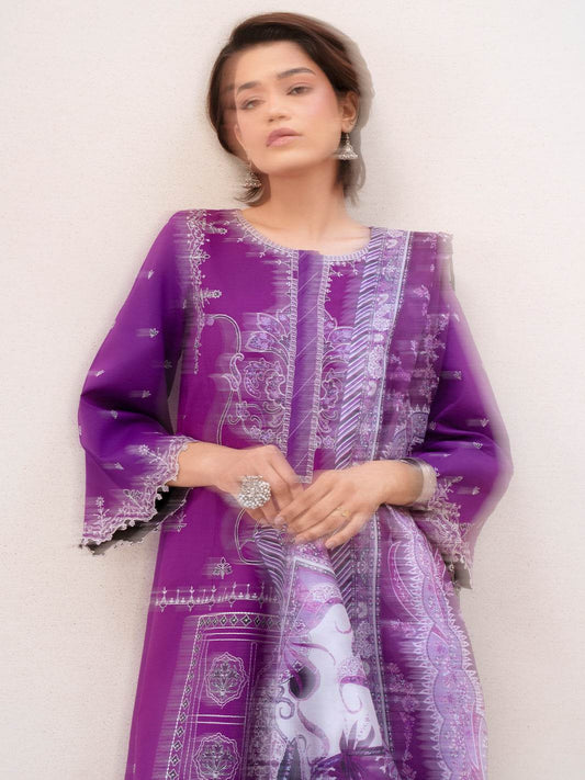 Bin Ilyas Summer Edit'25 Embroidered Lawn Unstitched 3pcs - Jotey