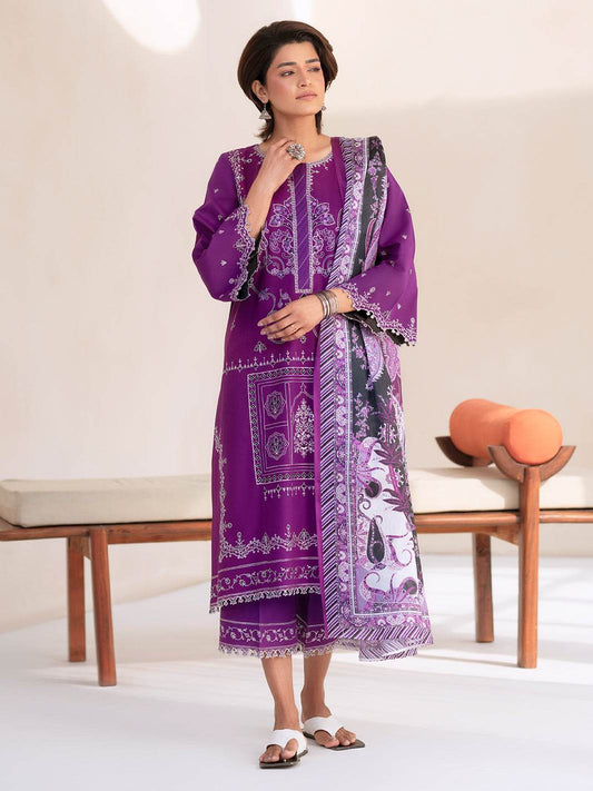 Bin Ilyas Summer Edit'25 Embroidered Lawn Unstitched 3pcs - Jotey