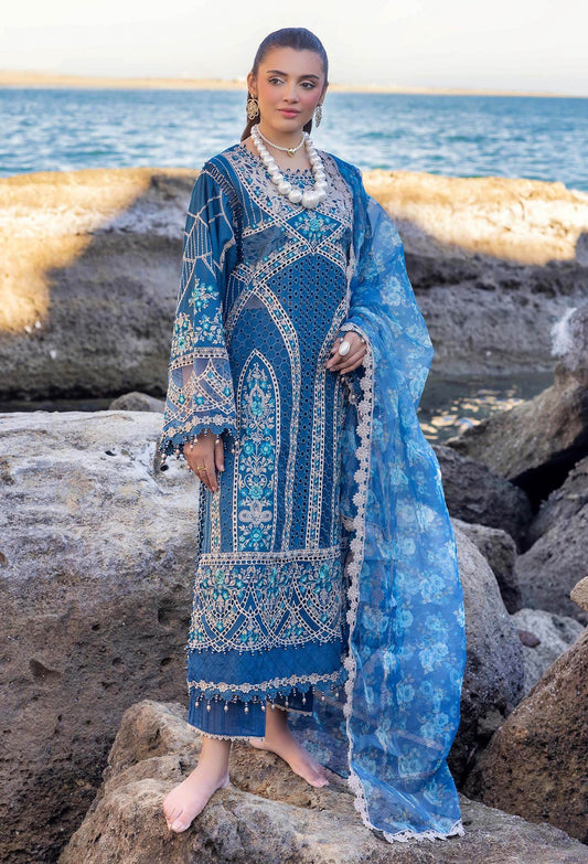 Adans Libas Lasserkari Embroidered Premium Lawn Unstitched 3 Piece - Jotey