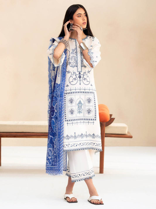 Bin Ilyas Summer Edit'25 Embroidered Lawn Unstitched 3pcs - Jotey