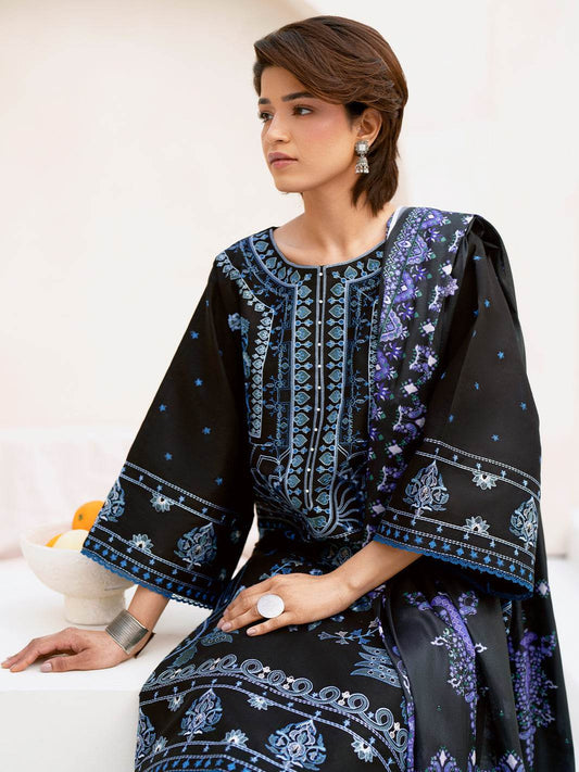 Bin Ilyas Summer Edit'25 Embroidered Lawn Unstitched 3pcs - Jotey