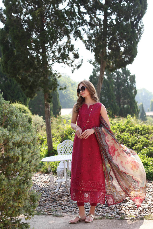 Noor By Saadia Asad Eid Luxe Printkari Embroidered Lawn Unstitched 3pcs - Jotey