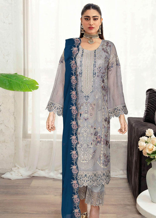 Sangeet By Ramsha Chiffon Unstitched 3pcs - Jotey