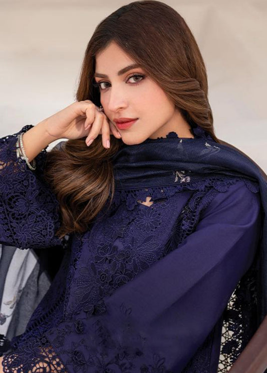 Azalia Embroidered Luxury Lawn & Organza Unstitched 4pcs