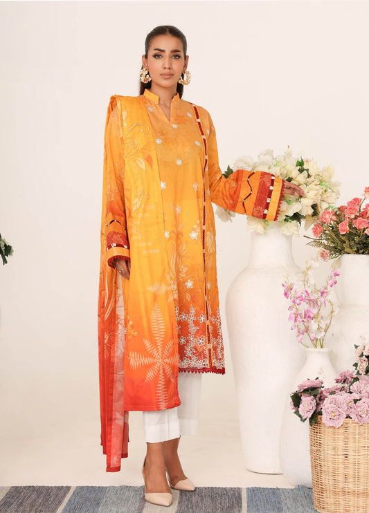 Inshal by Johra Chikankari + Printed Lawn Unstitched 3Pcs