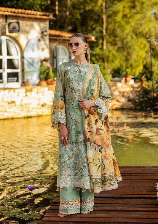 Elaf Print Chikankari Unstitched Lawn 3pcs - Jotey