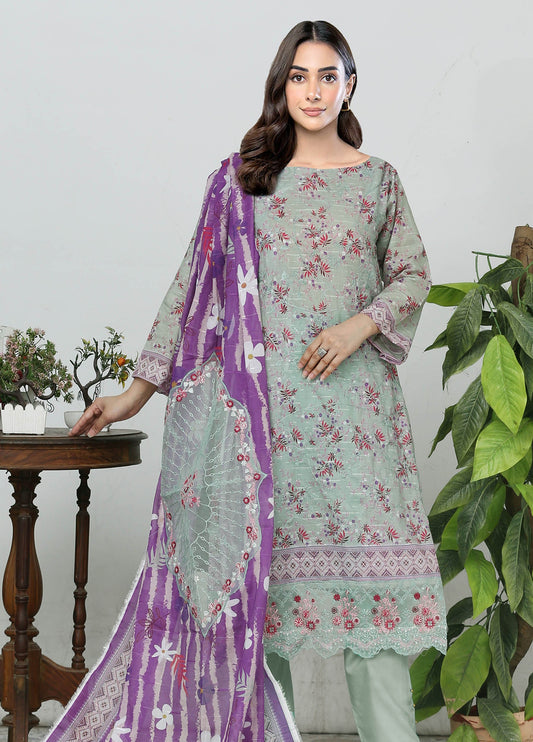Sui Dhaga Embroidered Printed Lawn Unstitched 3pcs