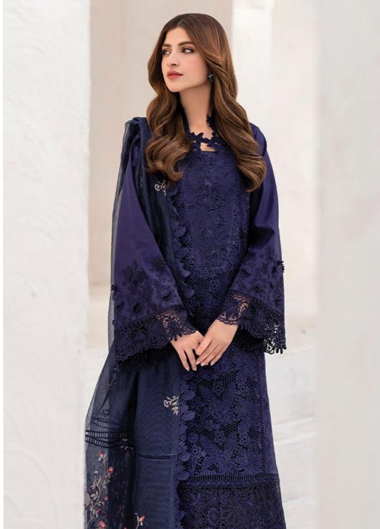 Azalia Embroidered Luxury Lawn & Organza Unstitched 4pcs