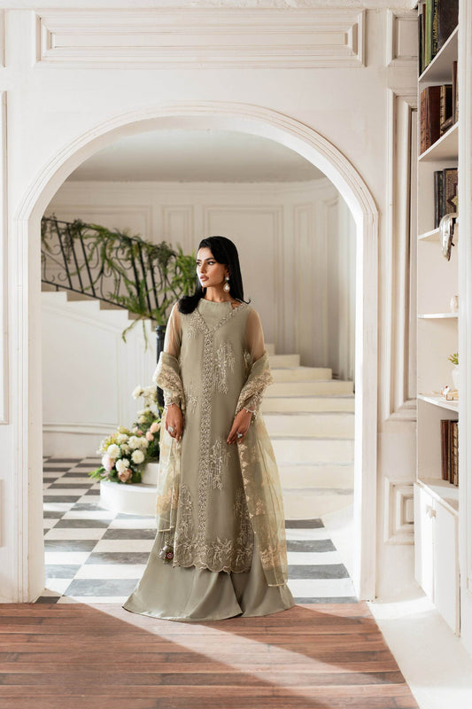 AZZAL MISHRI Luxury Festive Embroidered Unstitched 3pcs - Jotey