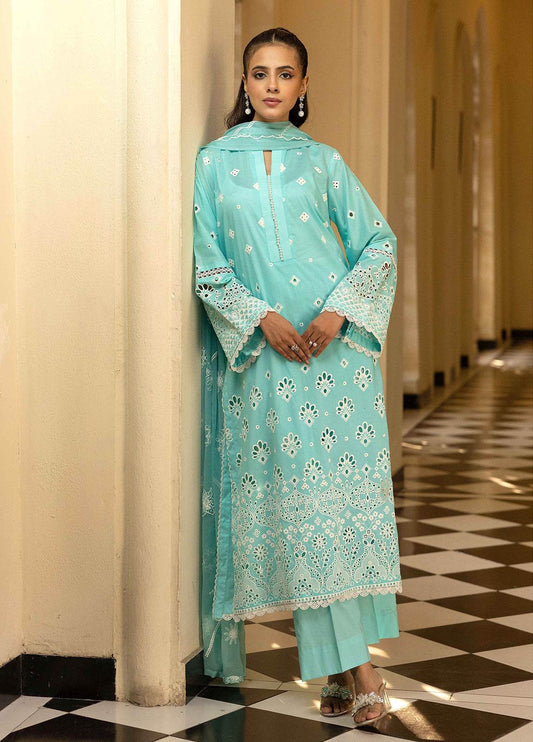 Khoobsurat Lawnkari Embroidered Lawn Unstitched 3pcs - Jotey