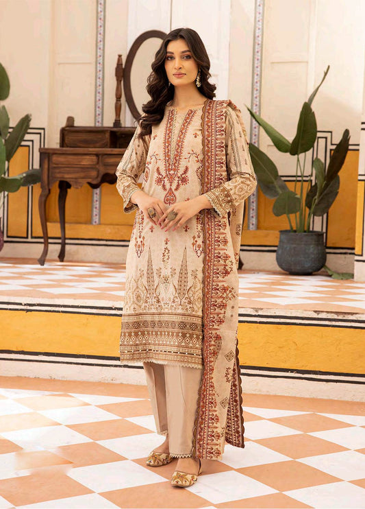 Almaas By Johra Embroidered & Printed Lawn Unstitched 3Pcs - Jotey